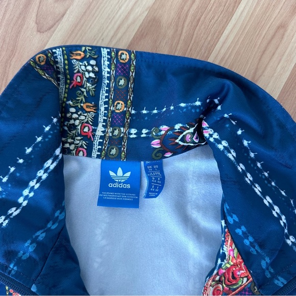 Adidas Blue Gold Paisley Floral All Over Print Track Jacket - L - Picture 4 of 5